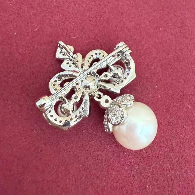 14k Gold Plated Brooch For Women White Pearl Party Wedding Gifts Fashion Jewelry 250712