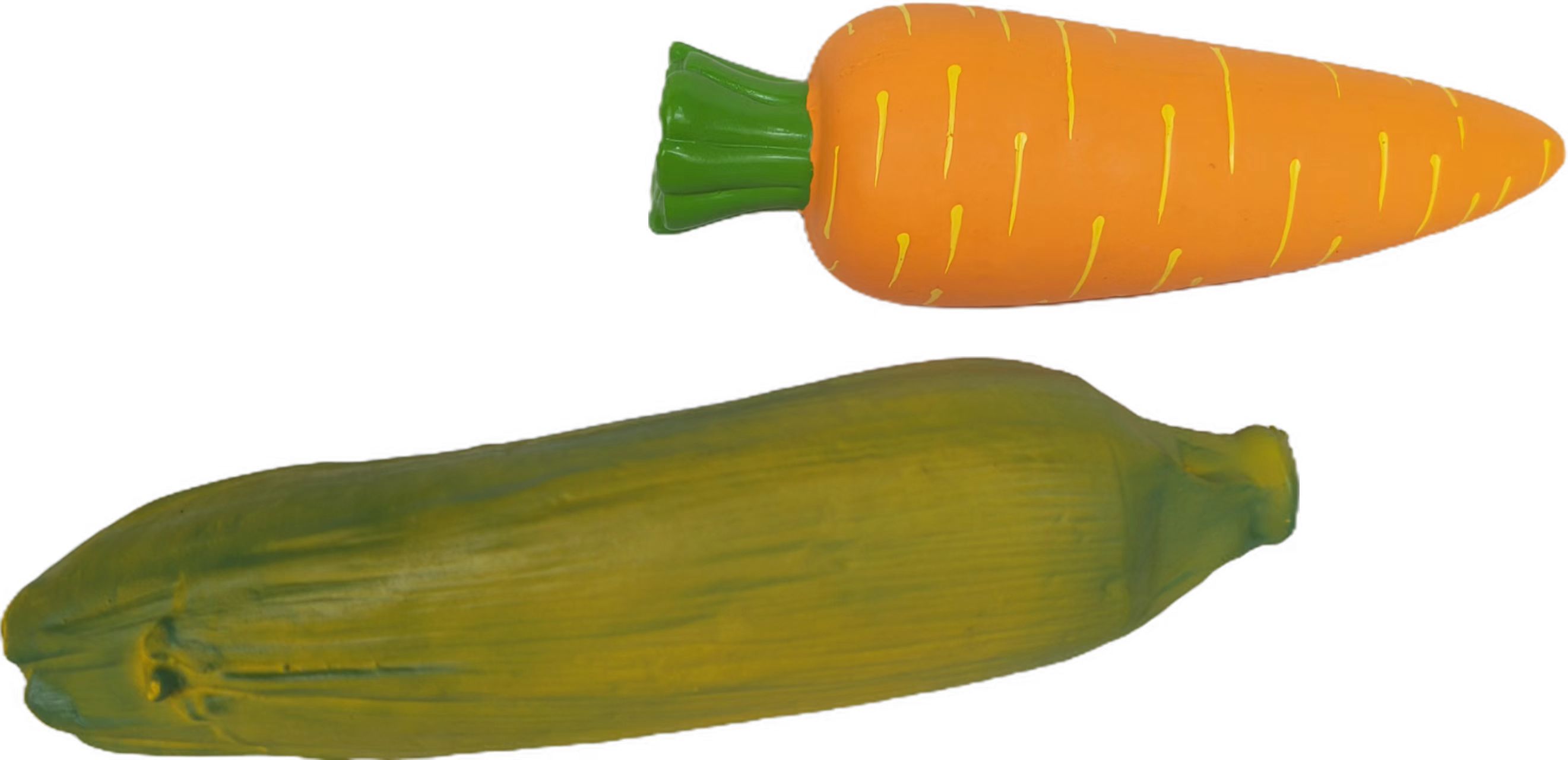 Rubber Soft Squeaky Dog Toy Durable Natural Latex Dog Playtime with Carrot & Corn-shaped vegetable Dog Toys 4pcs/Pack