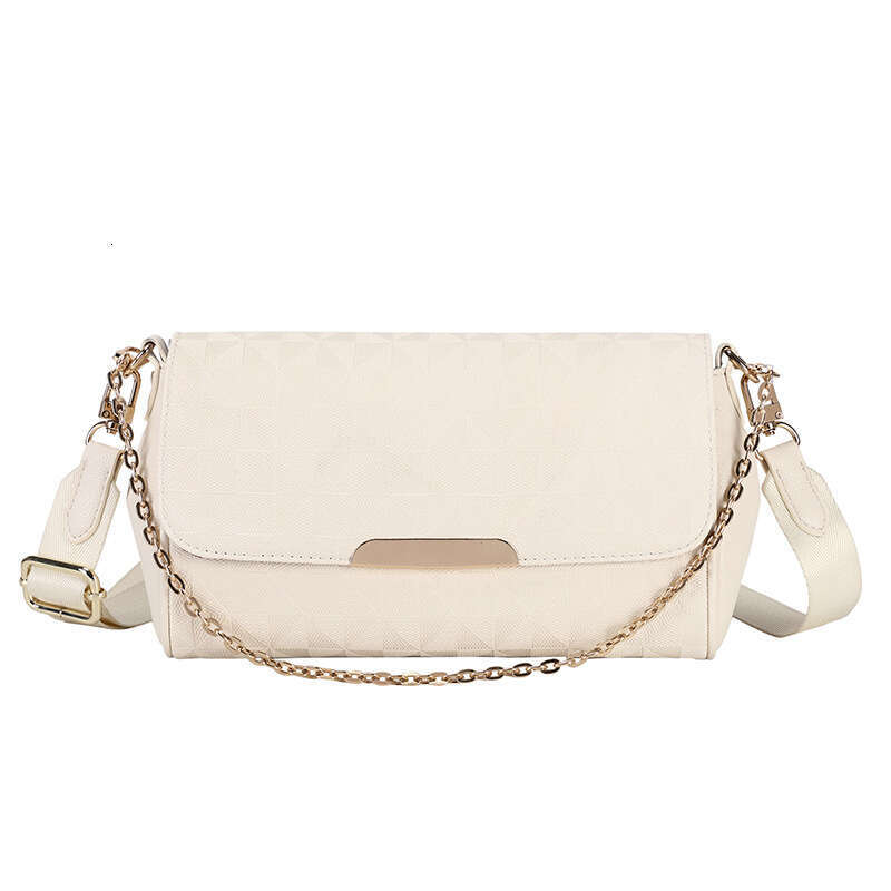Crossbody 2024 Embossed Fashion Chain Shoulder Simple Flap Magnetic Buckle Underarm Small Women's Bag