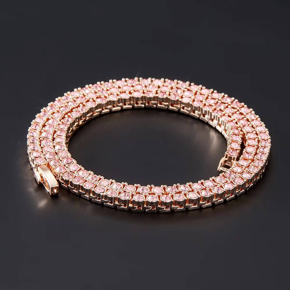 Luxury Mens Womens Hip Hop Tennis Chain Necklace S925 Silver VVS D Moissanite 2mm-5mm Gold Plated Fine Jewelry Iced Collection jewelry for women