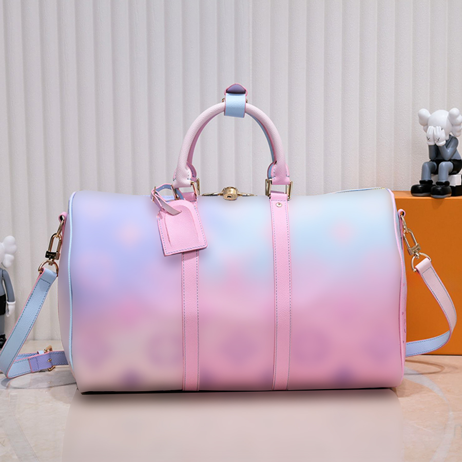 Keepall 45 Tote Duffel Bags Handbag Women Men Designer Genuine Leather Large Capacity Classic Keep All Suitcase Shoulder Bag Luxury Zipper Closure Outdoor Luggage