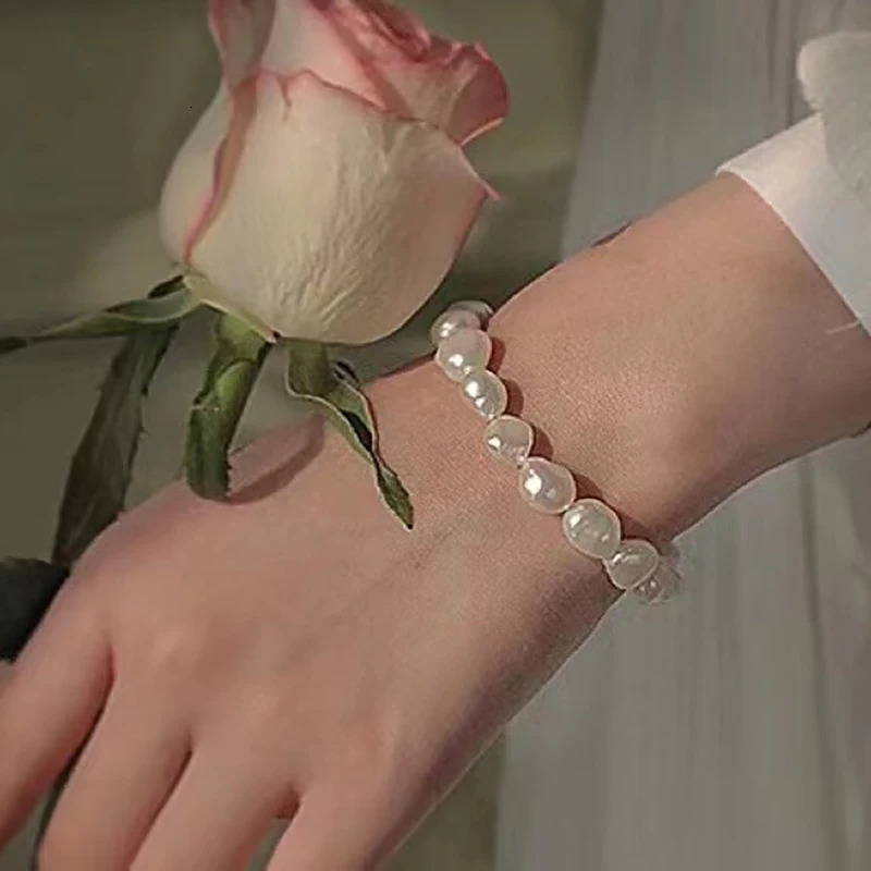 14K Gold Filled 100% Natural Freshwater Baroque pearl bracelet 8-9mm shiny irregular simple bracelet can be custom length HA 250712