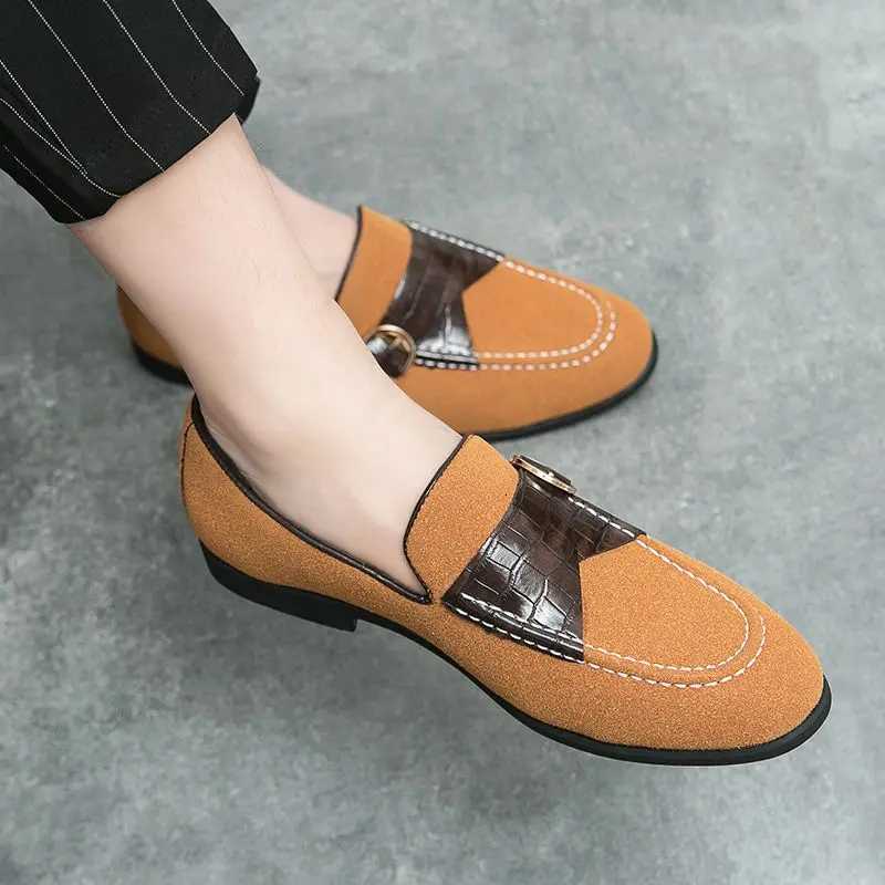 Soft Loafers Black Flat Mens Leather Shoes with Tassels Suede Male Casual Shoe Moccasin Pointed Toe Common Low Price Adults Pu W250716