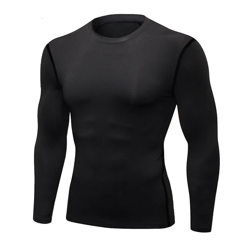 1pcs Mens Long-sleeved Thermal Underwear Male Thin Tight Fitting Fast Dry Elastic Fitness Tops Man Autumn Winter Sprots Wear 250715