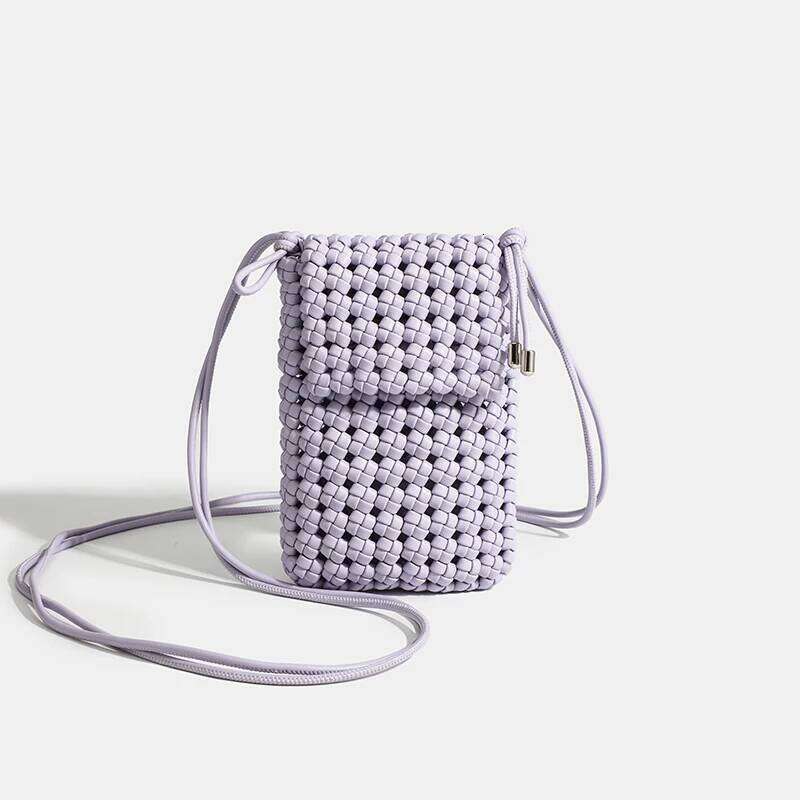 bags Mini women's phone 2025 new hot small volume woven crossbody Women's PU shoulder bag