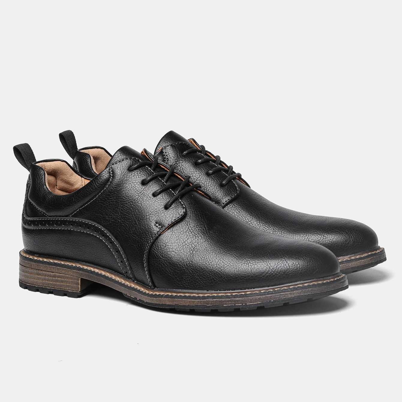 Size 40-46 Mens Casual Leather Shoes Comfortable Fashion Brand Derby Shoes W250716