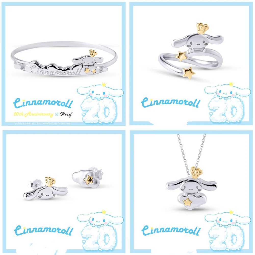 Sanrio New Sanrio Cinnamoroll Bracelet Necklace Ring Earrings Pendants Set Kawaii Fashion Exquisite Charm Jewelry Girls Birthday Gift w250716