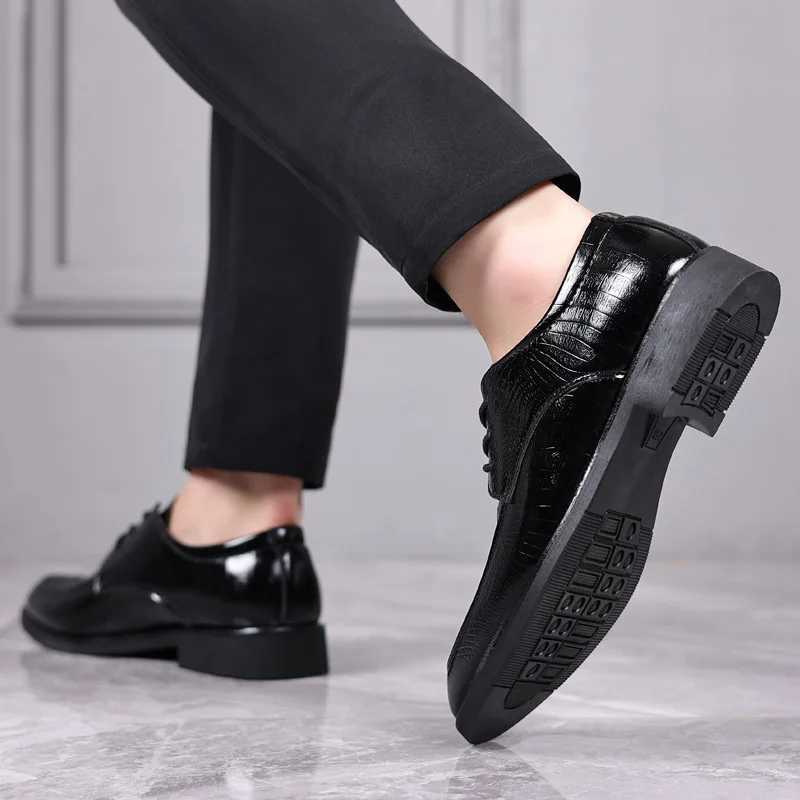 Dress Shoes for Men Odile PU Black Leather Shoes for Men Wedding Party Office Business Casual Oxfords Large Size Formal Y250715