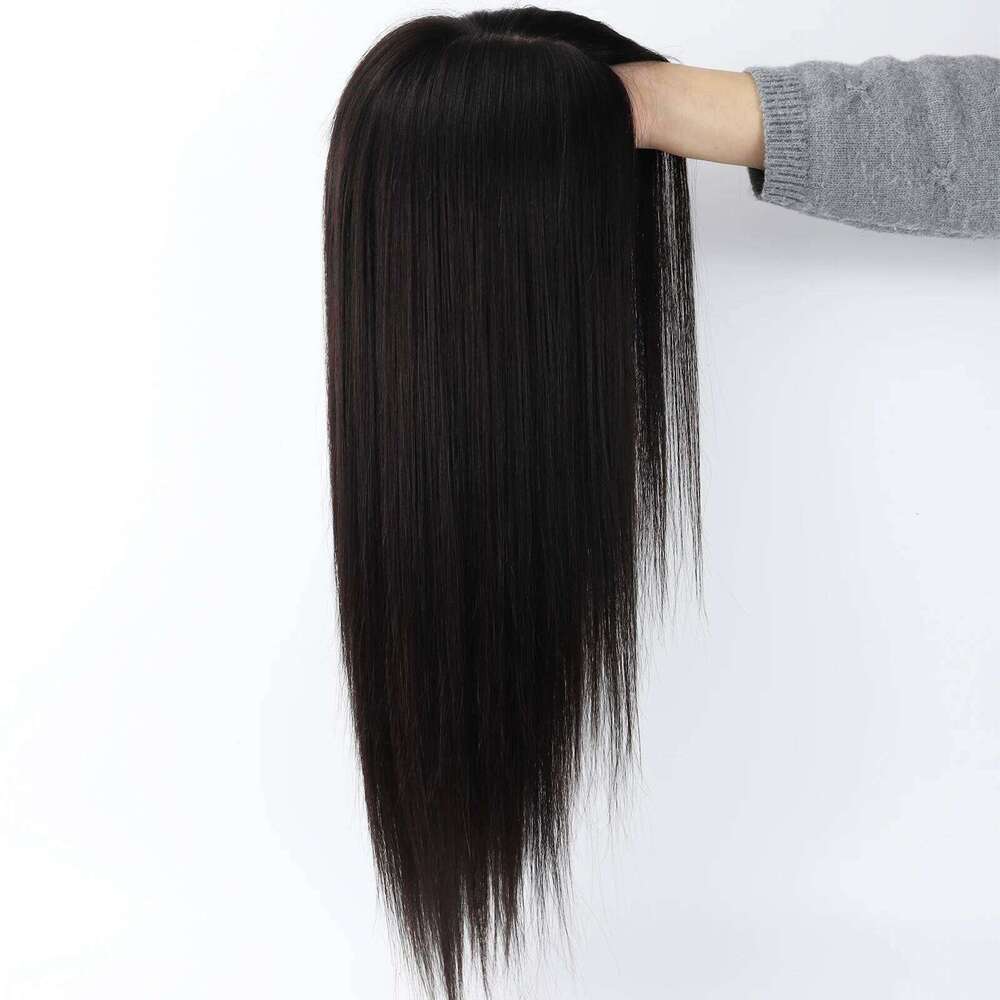 20inch Base Full Lace for Women Real Virgin European Human Hair Wig PU front Silk Top with Elastic Net Wear to go Fiber hair