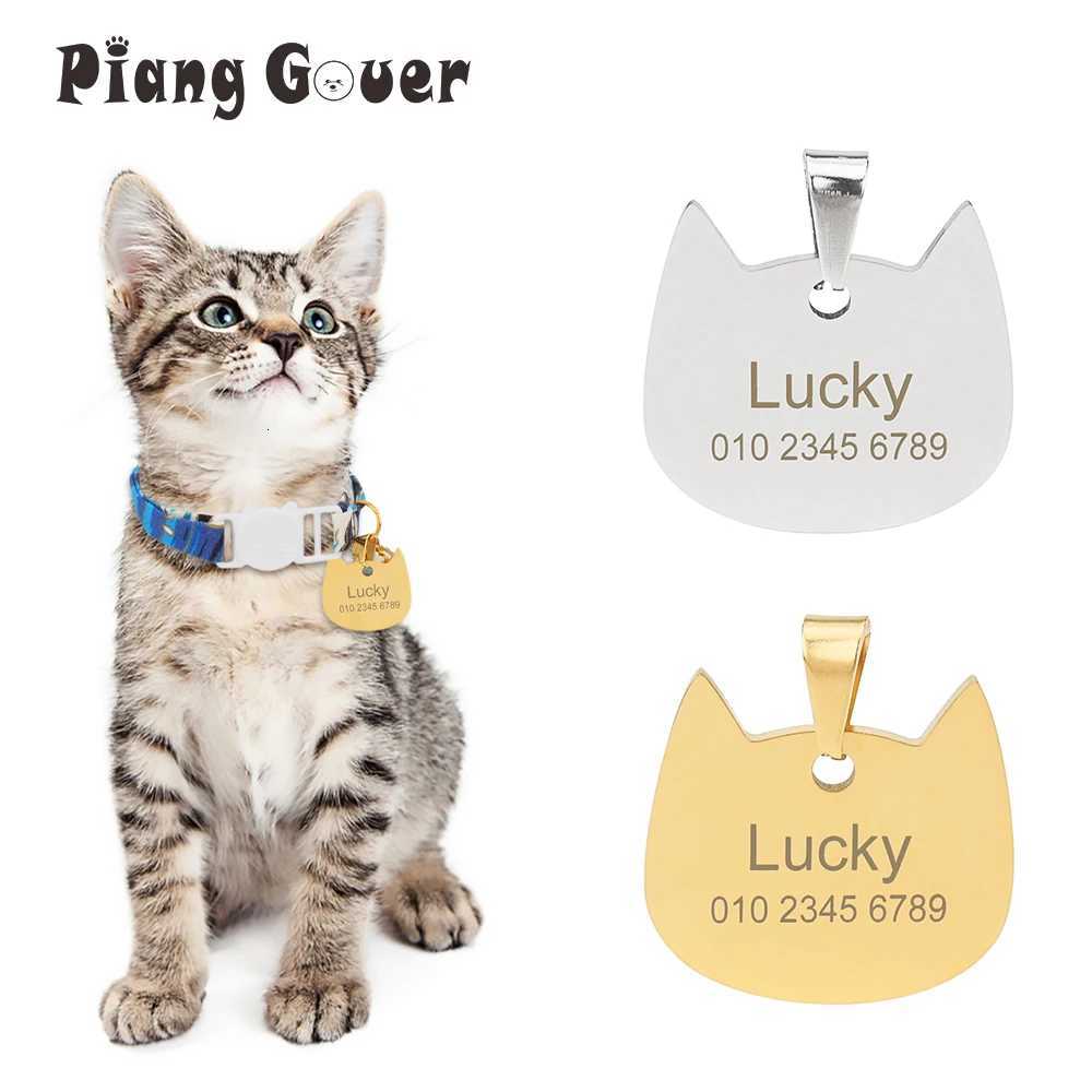 Name Personalized ID Tags Cat Collar Golden Silvery Nameplate Custom Dog Name Anti-lost Pendant Pet Collar Accessories LL250716