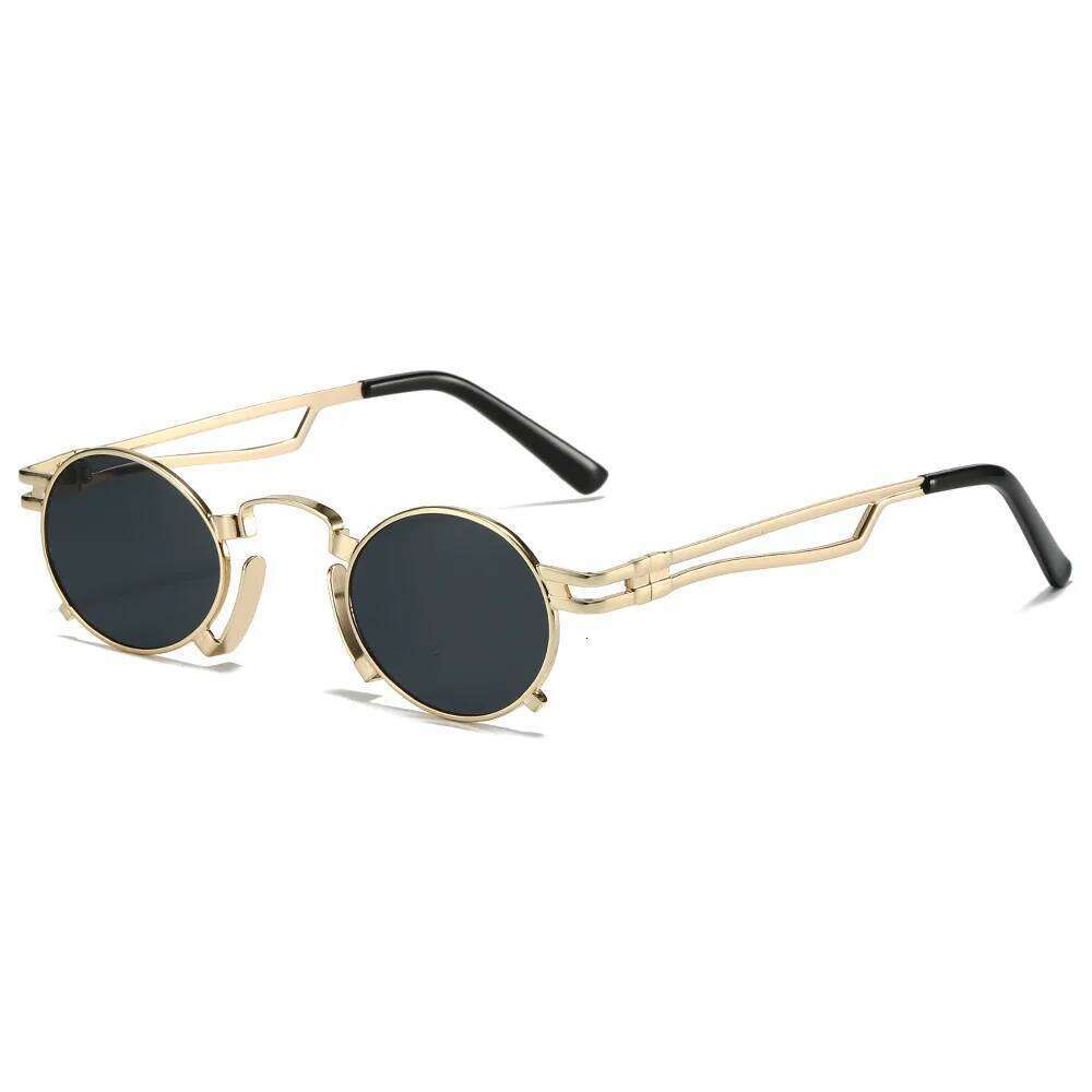 Fashion Women's Round Steampunk Sunglasses Men Unsiex Design Black Sun Glasses Punk Ladies Vintage Shades Eyewear UV Protection