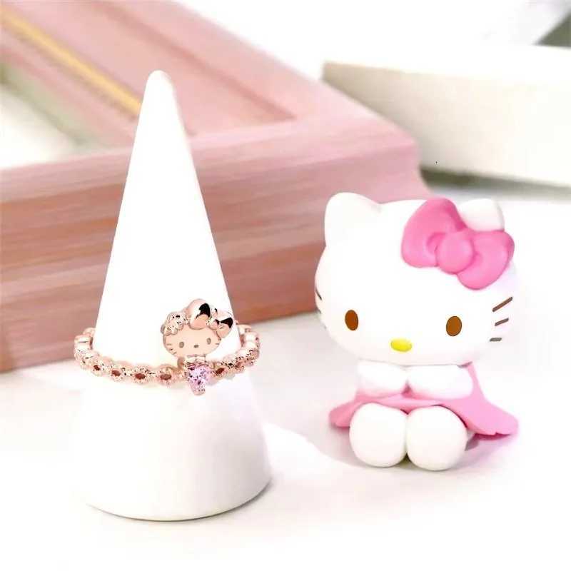 Sanrio Hello Kitty Rings Set Anime Action Figures Q Figurals Cartoon Anime Merchandise Decoration Cute Girl Rings Birthday Giftsw250716