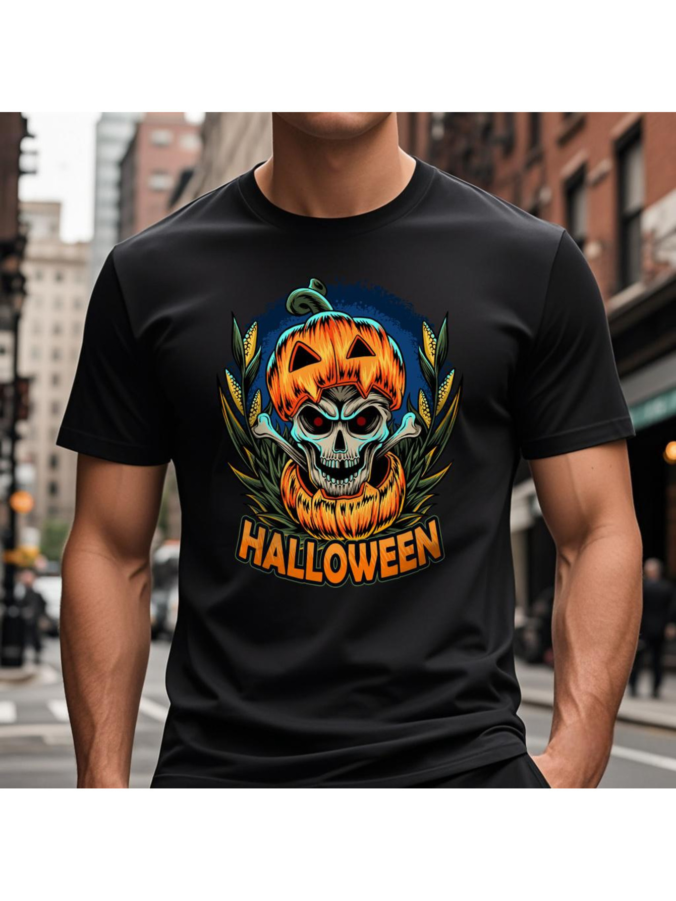 VogueEpoch 180g Adult Round collar Graphics S-3XL black White Short sleeve Cotton text T Shirts Men Halloween Wed ee