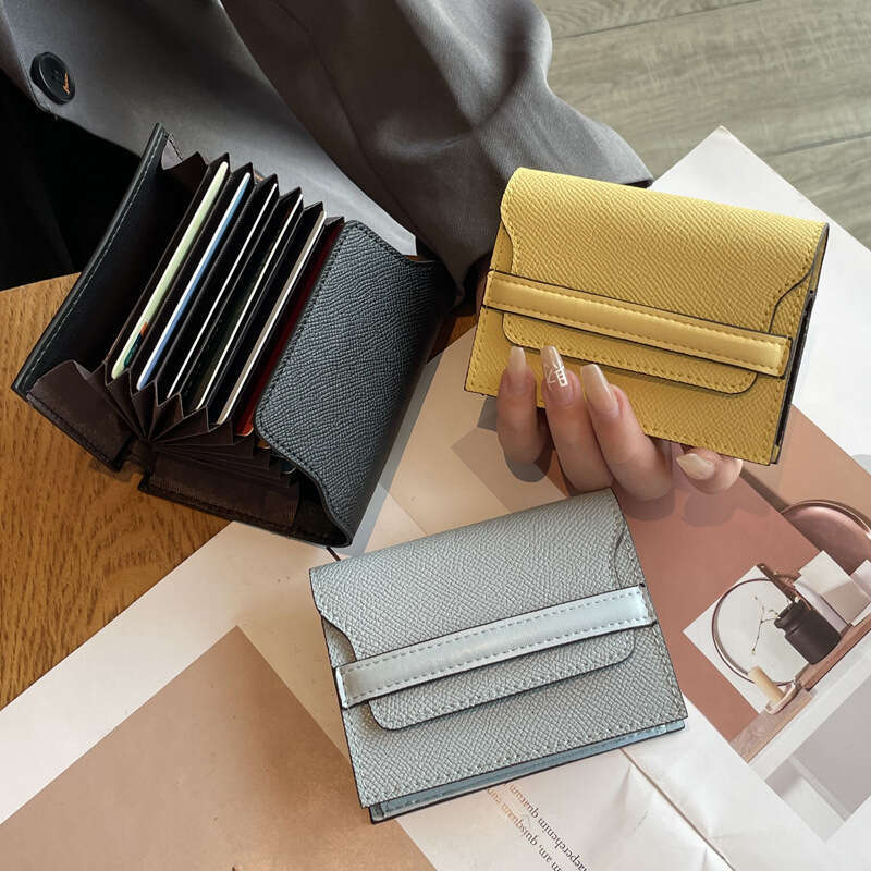 Anti-Magnetic for Women, Genuine Leather, Large Capacity, Multiple Slots, New Niche Design, Simple Fashion, Compact Mini Card Holder