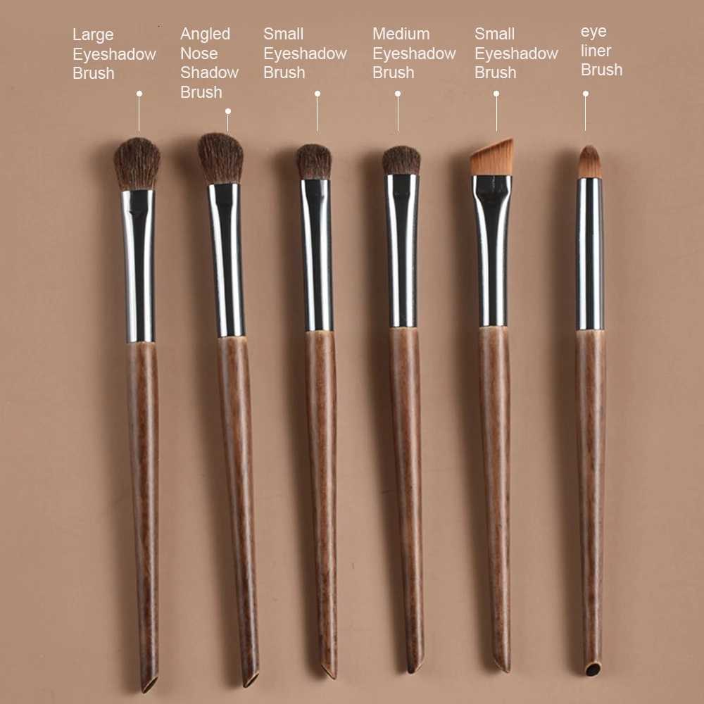 6pcs Soft Horse Hair Eye Makeup Brush Set - Complete Eyeshadow/Blending/Brow/Lip Brush ToolsXJ2500716