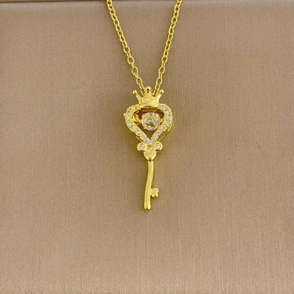 New Heart-Shaped Smart Key Pendant Titanium Steel Necklace For Women Fashionable Niche Versatile Design Collarbone Chain Jewelry 60E