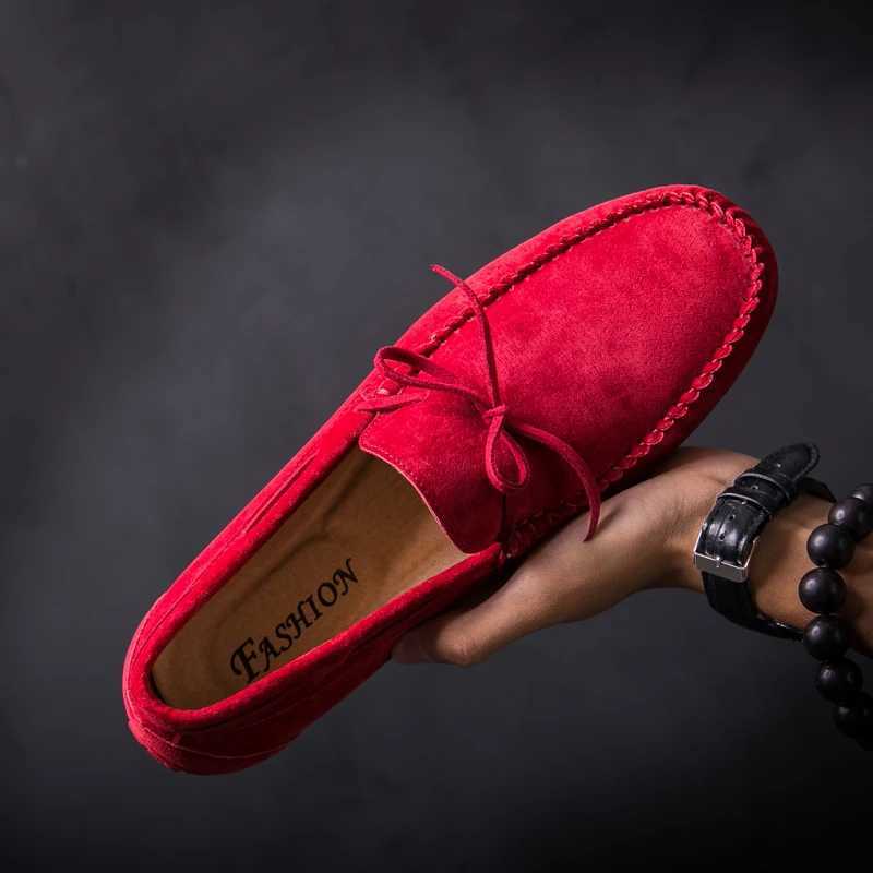 2025 Wearable Fashion Men Moccasins Penny Loafers High Quality Suede Leather Shoes Men Slip On Flats Gommino Driving Shoes W250716