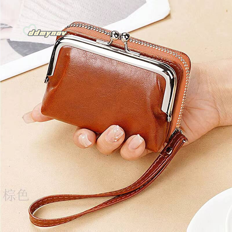 New Womens Wallet Wrist Strap Short Retro Style Coin Change Storage Bag Girls Portable Mini Card Holders Zipper Money Clip C03 ddmynov