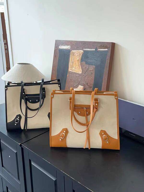 highend canvas tote can hold 15inch laptop internet celebrity large sturdy shoulder bag fashionable trendy handbag