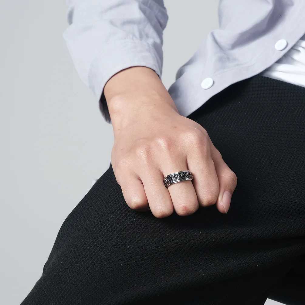 Hip Hop Celtic Knot Rune Rotating Anxiety Rings For Men Viking Script Stainless Steel Fidget Metal Spinner Rings Anillos S250716