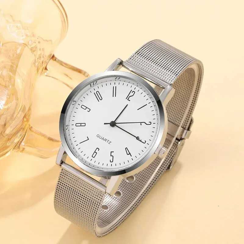 Mens Trend Simple Casual Fashion Thin Cndar Digital Luxury Business Series Stainless Steel Mesh Quartz Wrist Y250715