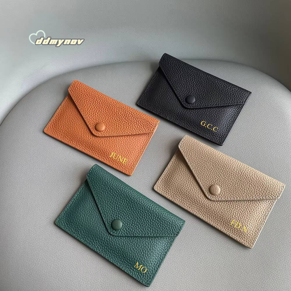 Luxury Genuine Leather Holder Fashion Mini Short Envelope Women Wallet Korean Japan Money Bag Credit Card Case Lady Purse ddmynov