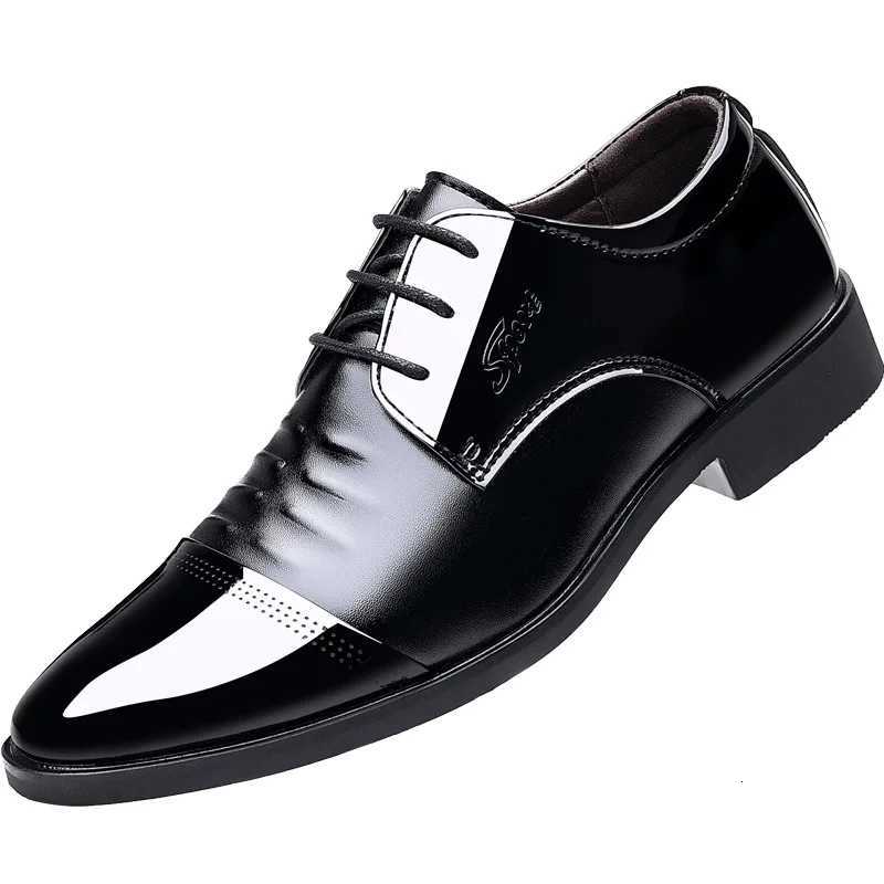 Men Dress Shoes Patent Leather Oxford Shoes Men Formal Shoes Big Size 38-48 Handsome Men Pointed Toe Shoes for Wedding Y250715