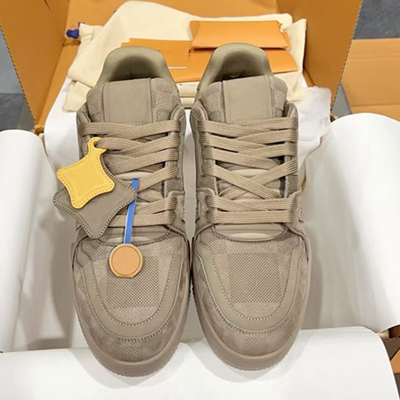 Shoes Taupees Brown Damieres Emedes Cowhide Leather Flat Men Sports Rubber Bottom Lady