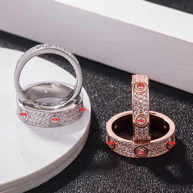 925 Silver Rings Thiner Classic Love Three Rows of Luxury Eternity Ring D VVS Moissanite Wedding Engagement Ring Ladies Men