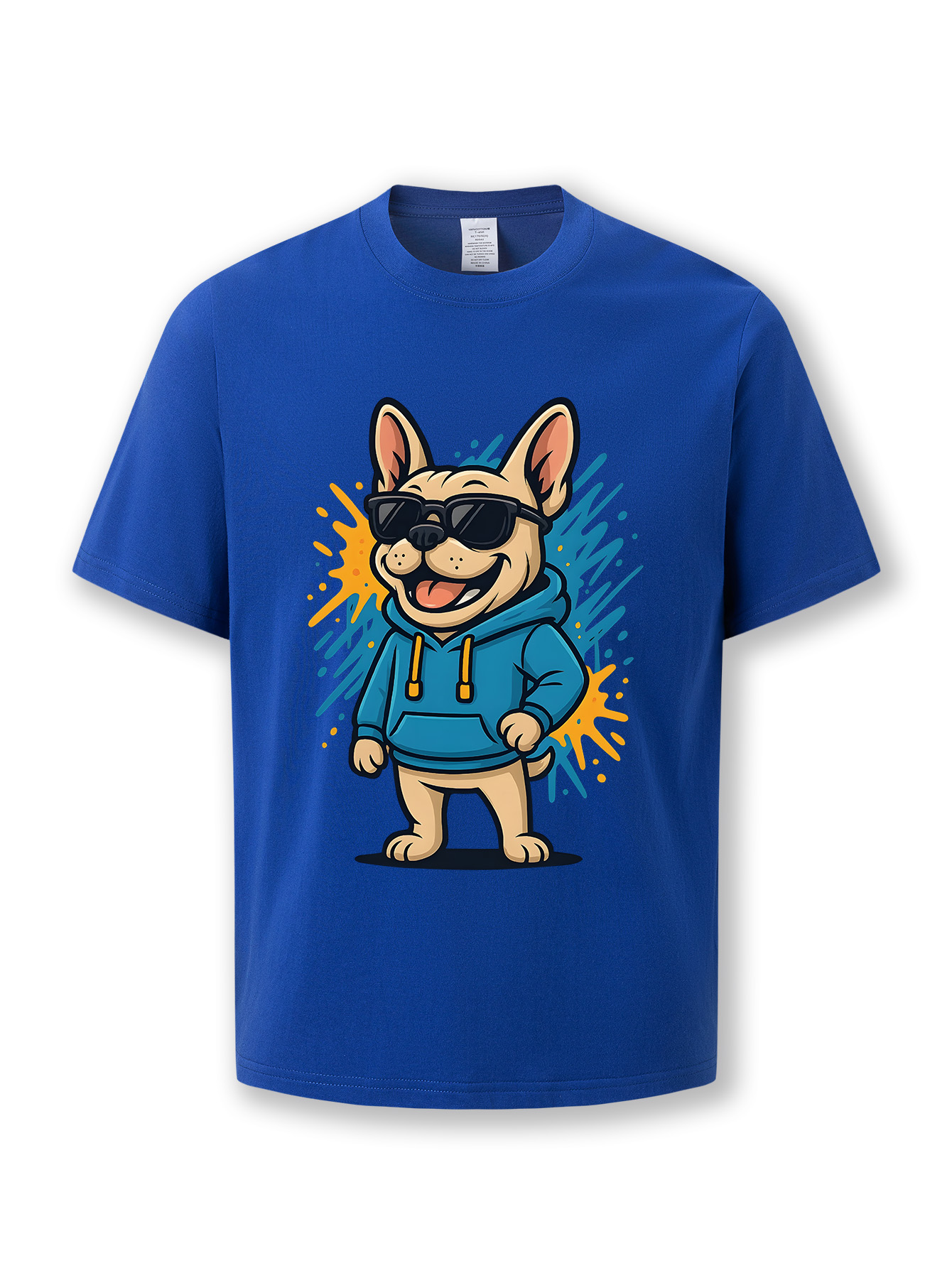 This T-shirt features a round-neck top summer fashion breathable cotton shirt with a cartoon and cute tiger animal design