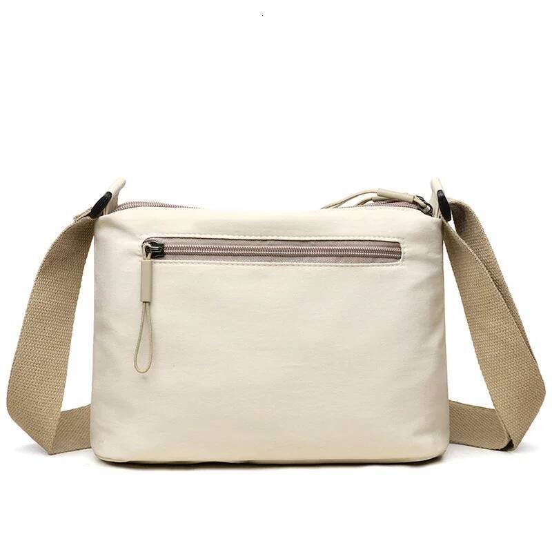 3 Main Pockets High Capacity Shoulder Crossbody Bag Women Multi-Pocket Purse Canvas Handbag Suitable For Mothers Shopping
