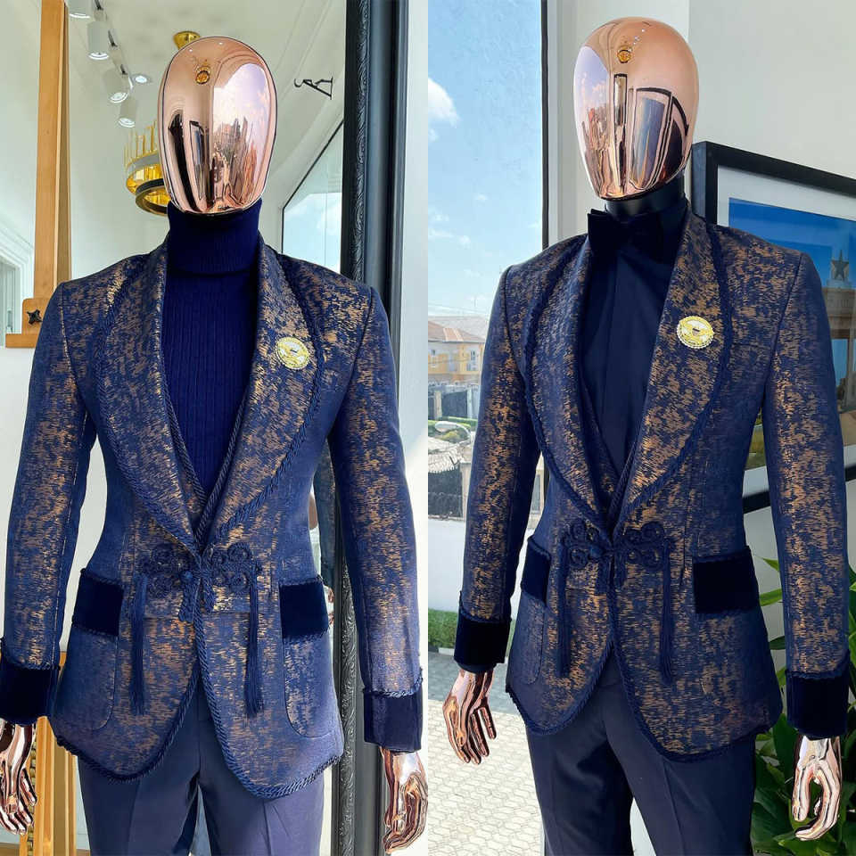 Classic Wedding Men Suits New Business Buckle Suit Fit Slim Tailor-Made Groom 2-Pcs Coat Pant Formal Occasions Party Plus Size Customized M253446