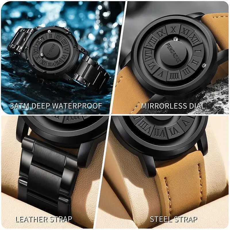 Pengagar Luxury Men Creative Scrolling Pointer Magnetic Force Sport Es Man Quartz Chronogrh Man Relogio Mascino Y250715