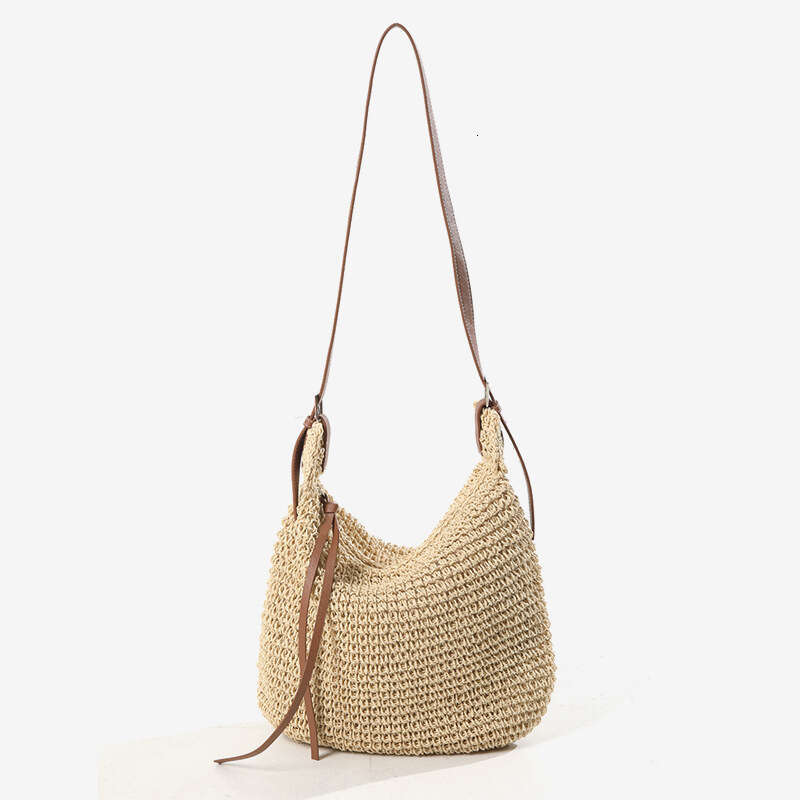 Casual Crossbody Solid Color New Versatile Shoulder Straw Woven Vacation Beach Commuter Women's Bag
