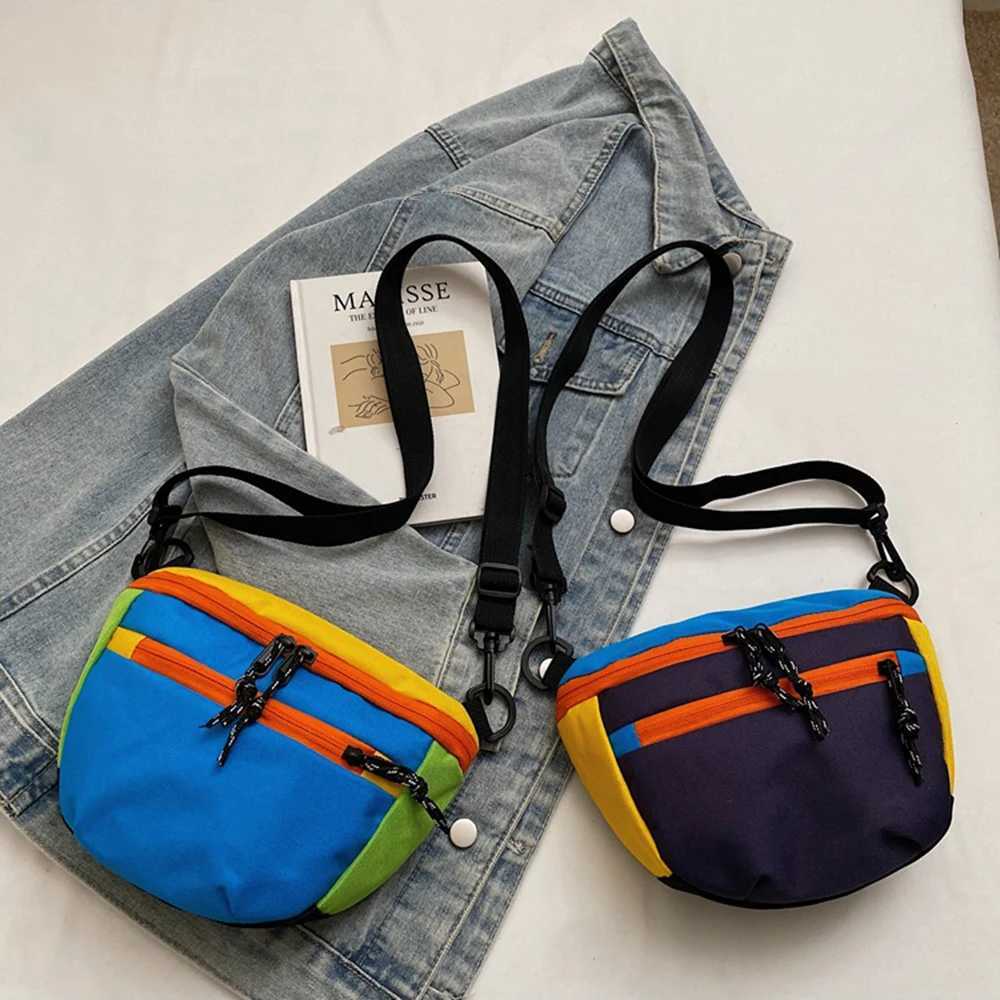 Korean Style Nylon Half Moon Bags Large Capacity Waterproof Dumpling Shoulder Bag Casual All-match Sports Crossbody Bag Unisex