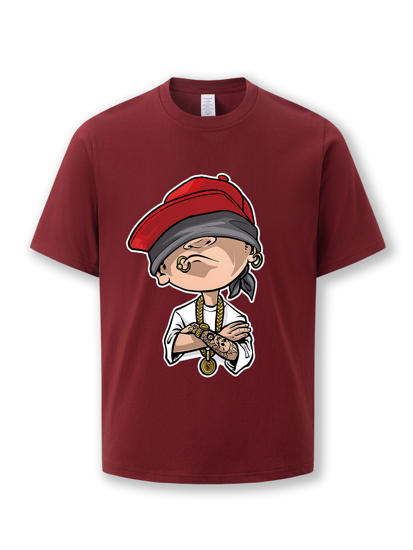 This T-shirt features a round-neck top summer fashion breathable cotton shirt with a cartoon and cute tiger animal design
