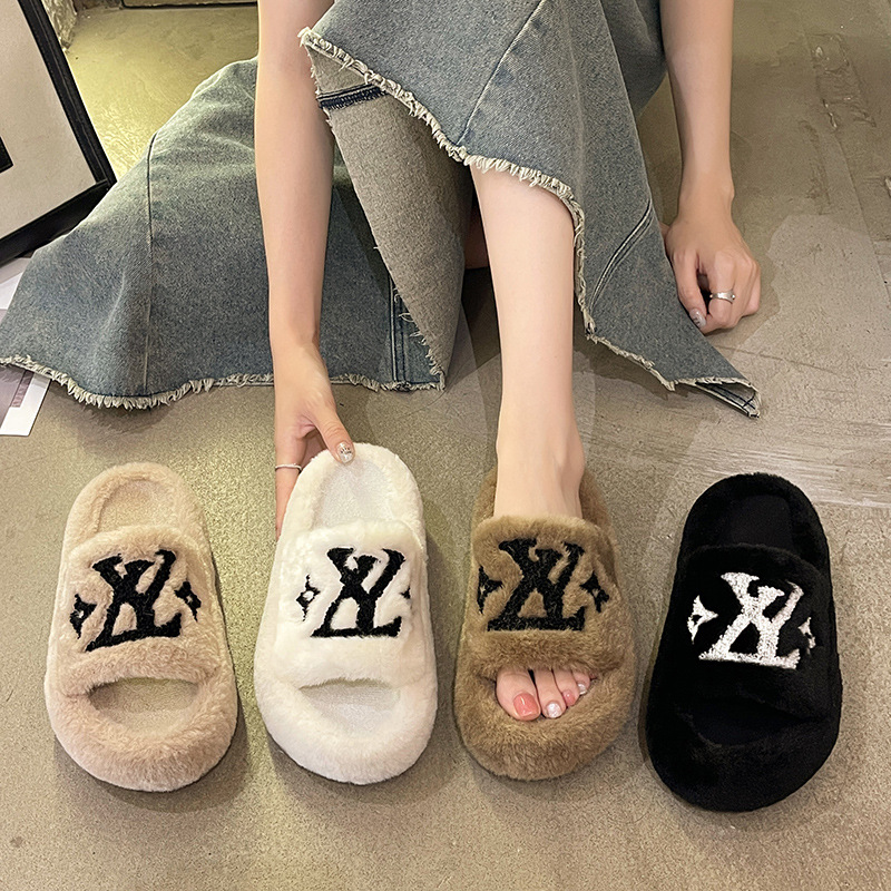2025 Autumn Winter New Letter Print Thick sole 5cm Cotton Slippers Womens Indoor Outdoor Comfortable Versatile Warm Slipper Multiple Color Options Ava