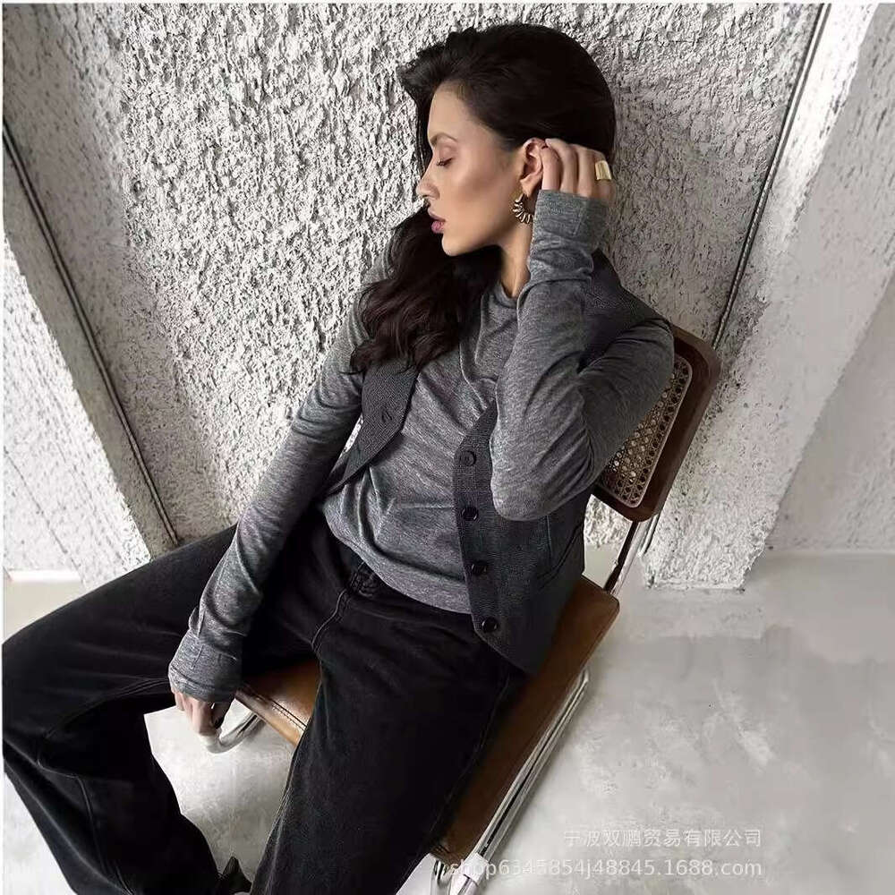 New Modal Knitted Long Sleeve Women's Slim Fit Basic Solid Color Base T-Shirt B5