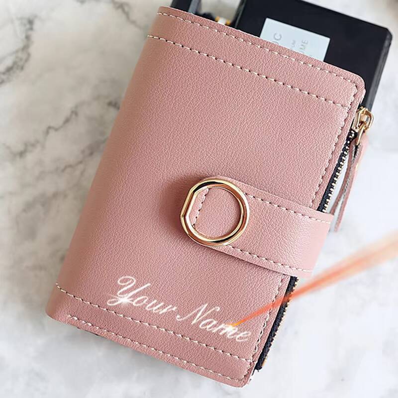 2023 Short Women Wallets Free Name Engraving Coin Pocket Zipper Female Purse New Fashion Card Holder Simple Womens Wallet ddmynov