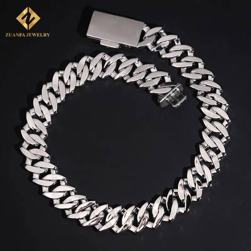 Cuban Link Chain 925 Sterling Silver Moissanite S925 Iced Out Hip Hop Jewelry VVS1 Moissanite Cuban Link Bracelet Men