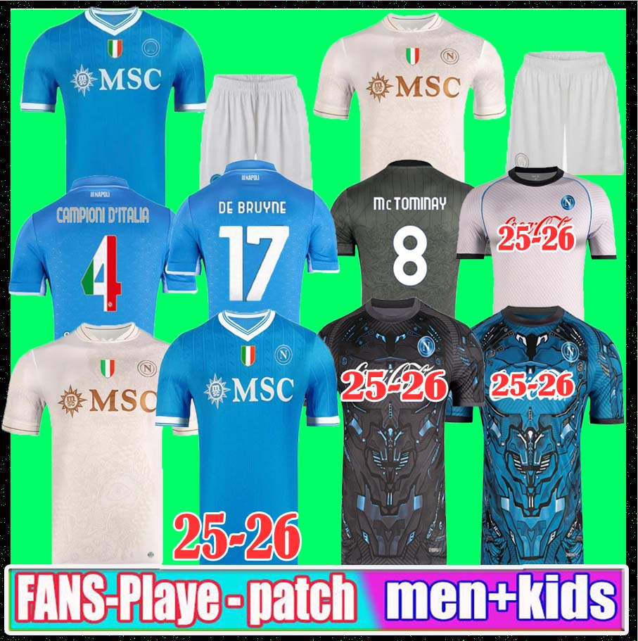 4XL 2025 2026 NAPOLI soccer jerseys DE BRUYNE DI LORENZO Maradona 24 25 Naples Men Kids KVARATSKHELIA McTOMINAY BUONGIORNO NERES OSIMHEN ANGUISSA Football Shirts