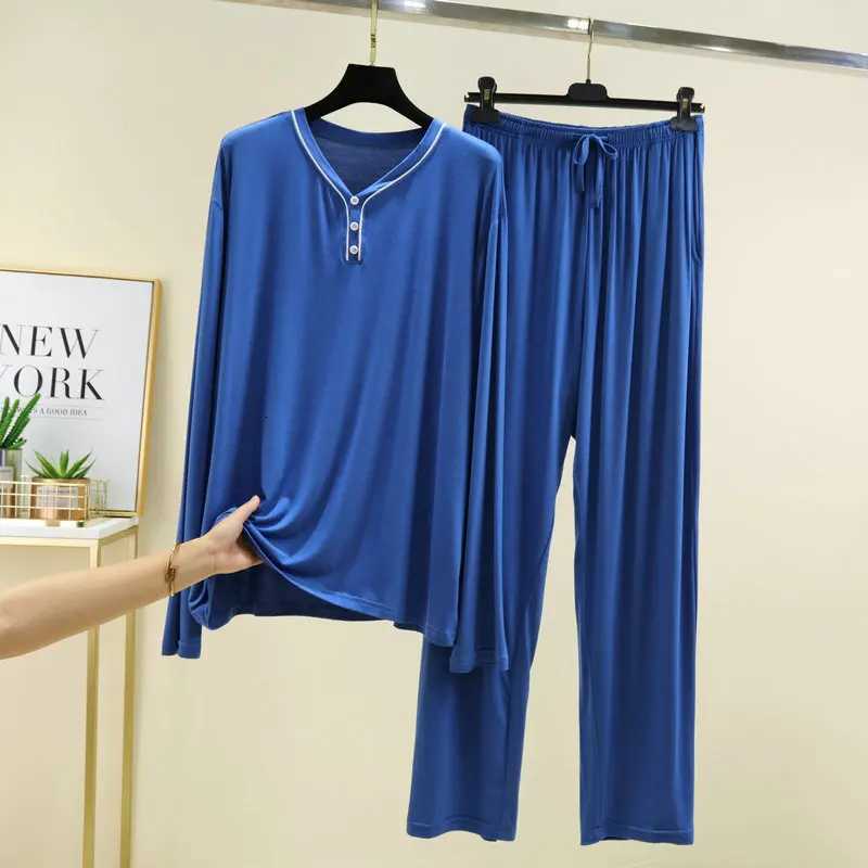 Mens Pajamas New Large Size Loose Sleepwear Set Casual Modal Pajamas For Men Long Sleeve Spring Autumn Home Clothing Male W250717