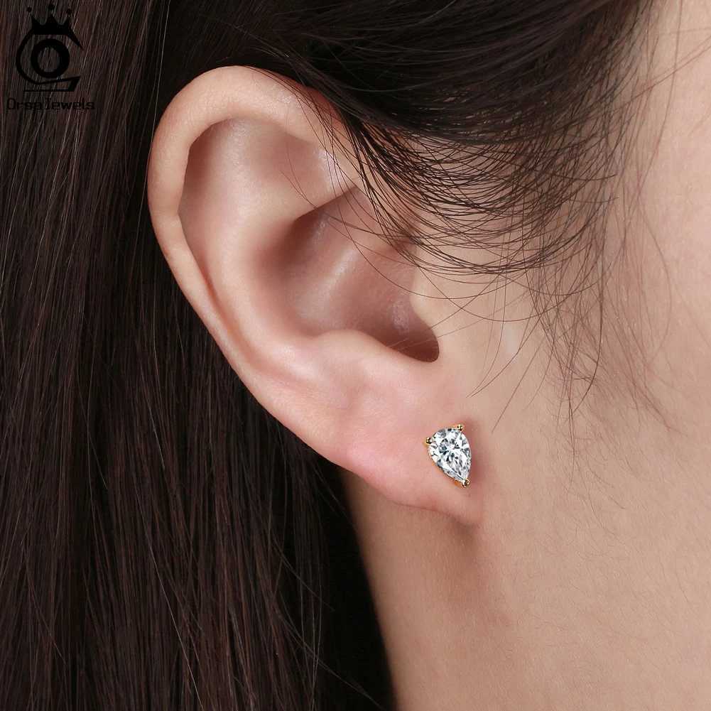 ORSAYEELS 925 Sterling Silver Clear Water Drop CZ Stud Earrings for Women Simple Wedding Anniversary Silver Fine Jewelry APE61 y250715