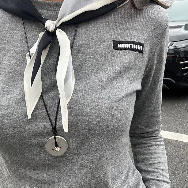 Water Bottle Solid Pendant Safety Buckle Metal Long Sweater Chain Simple Niche Cool Style Necklace for Women Girl 250717