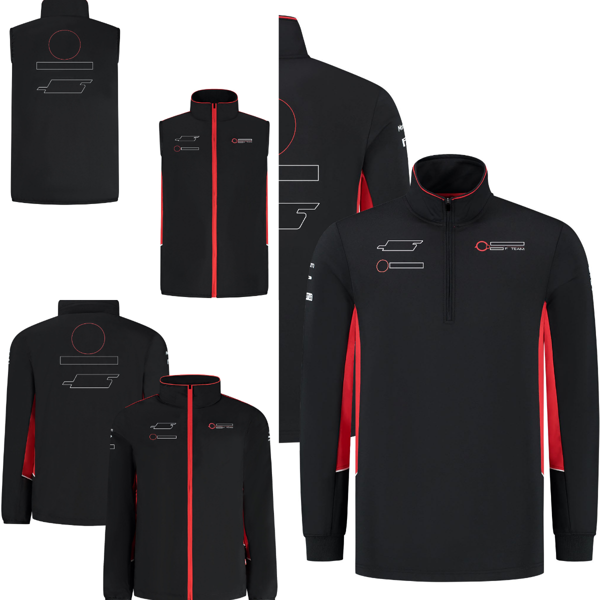 F1 Team Black 2024 Formula 1 Racing Half Zip Sweatshirt Pullover Driver Windproof Warm Soft Shell Jacket Men Women Plus Size free shipping