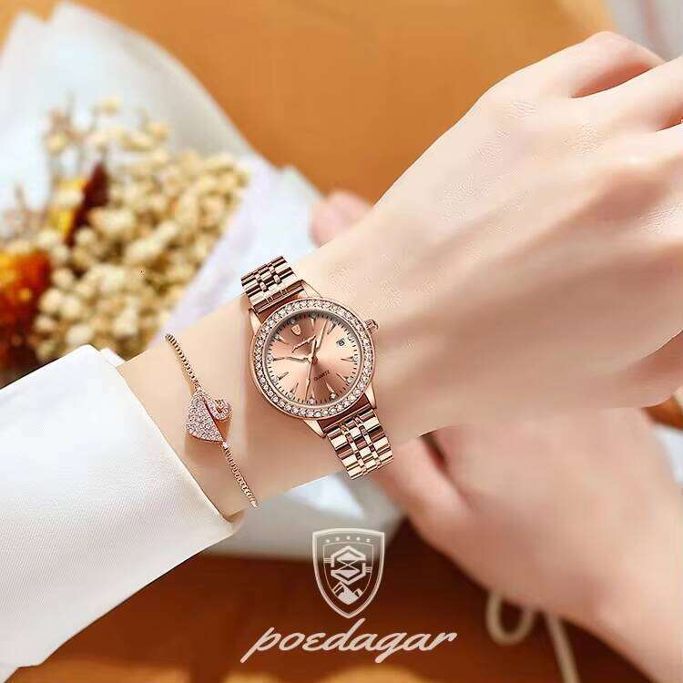 DHwatches Women's Ultra-Thin Watch - 50M Waterproof Stainless Steel Quartz with Date & Luminous (Model 366)