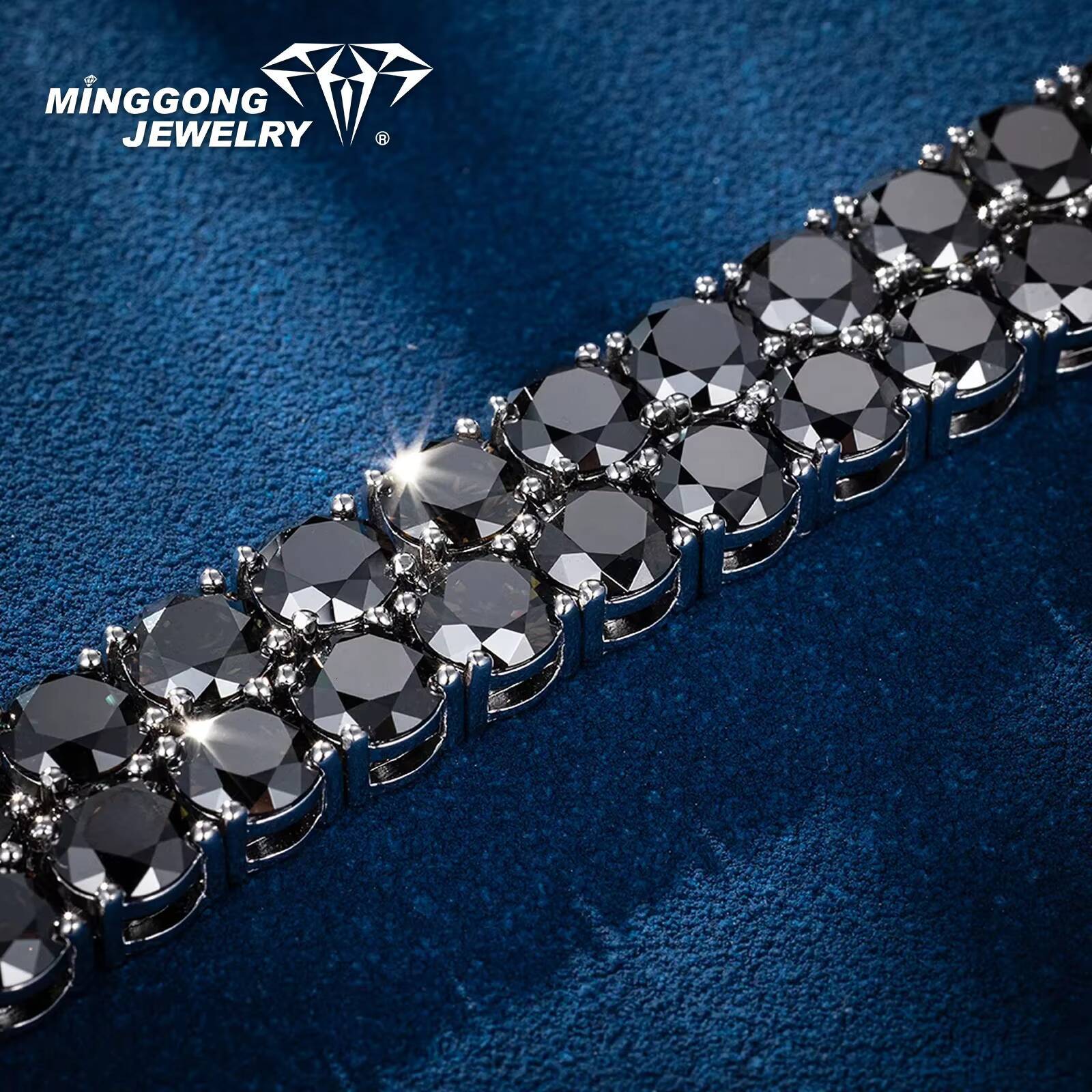 High Quality Rare Black Moissanite Tennis Chain 100% Diamond Test Passed Hip Hop Style Necklace Direct From Factory for Men