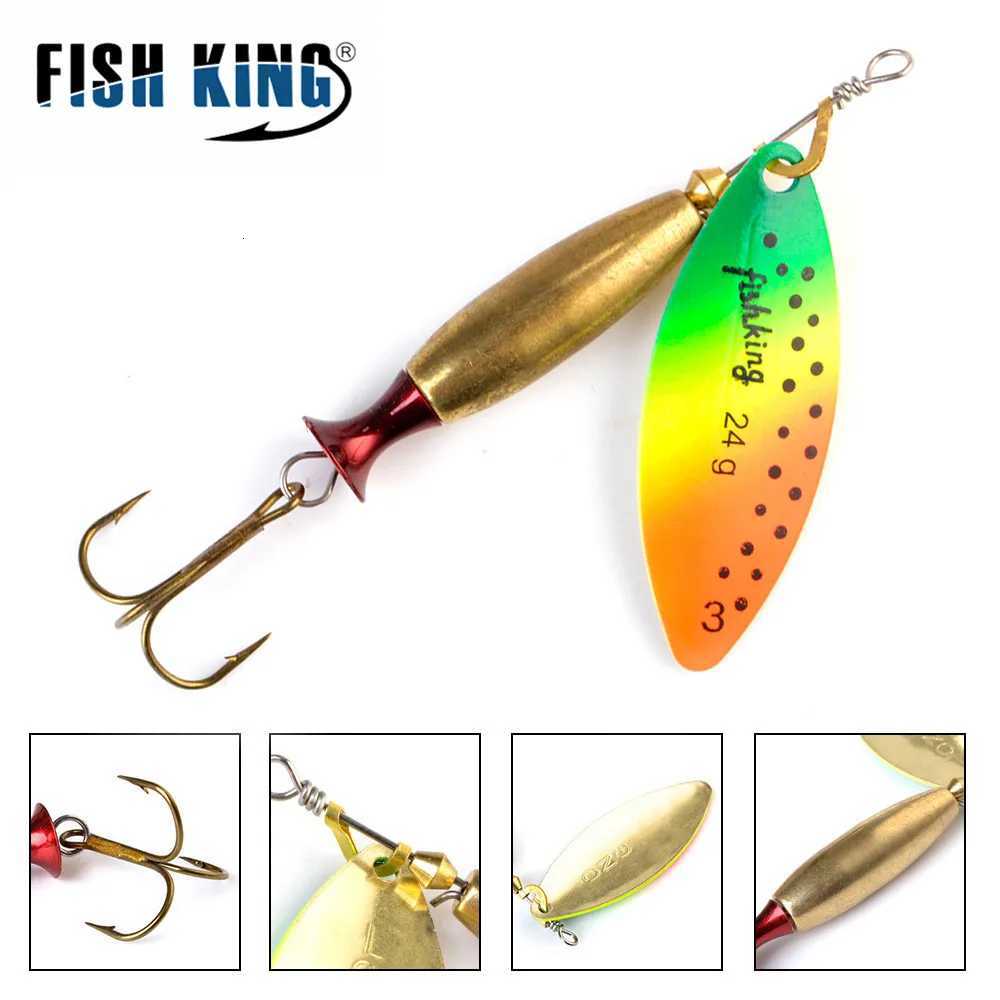 FISH KING Spinner Lure Bait Long Cast 18g 24g Spoon Lures pike Metal Fishing Lure Bass Hard Bait With Hooks Z250717
