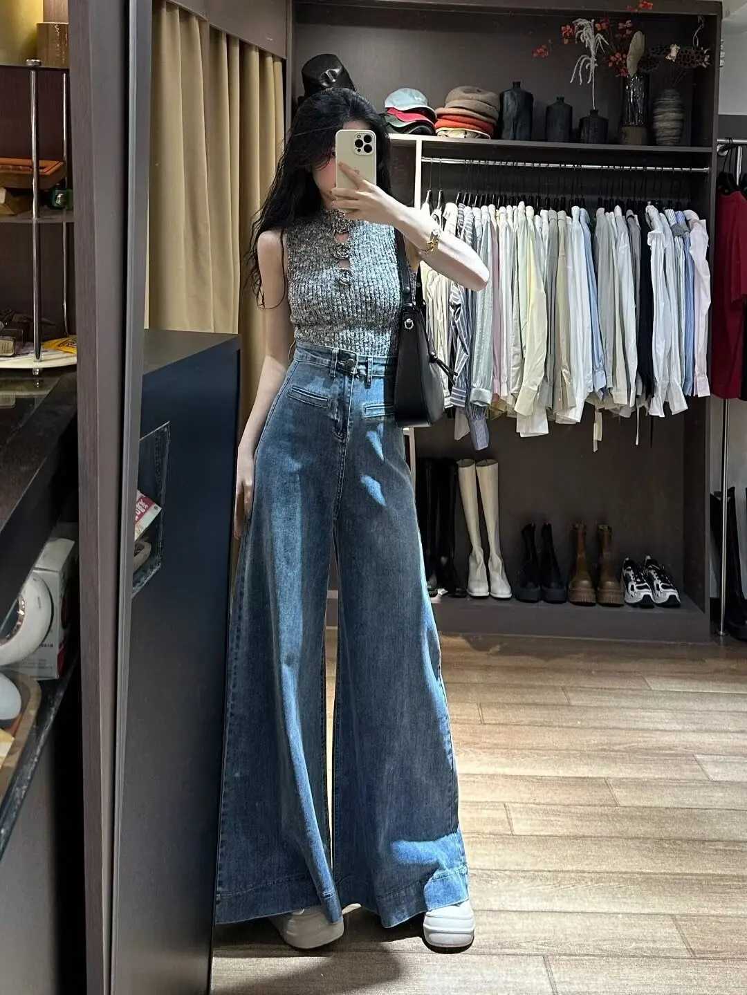 Baggy Jeans Y2k Womens Pants Skinny Jeans Woman High Waist Pants Womens Spring Clothes American Vintage Coquette Jeans Clothing R250716