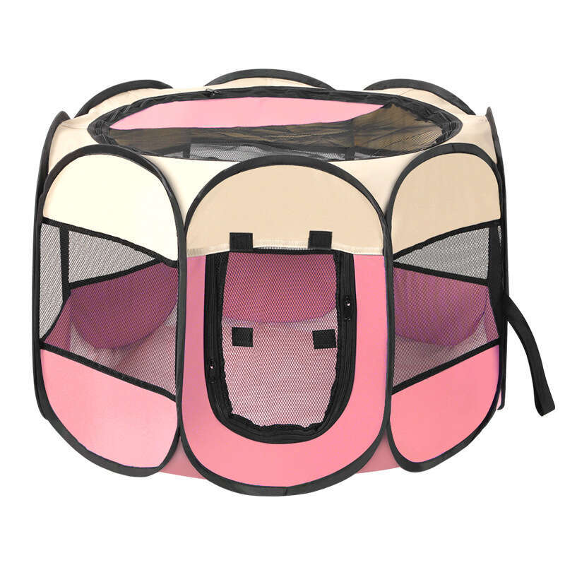 Dog Kennel Octagonal Playpen Pet Tent Oxford Cloth Scratch-Resistant Foldable Cage Maternity Bed Dog Cat House